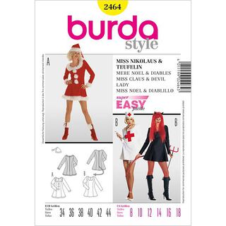 Ms.Nikolaus / Teufelin / Krankenschwester | Burda2464 | 34-44, 