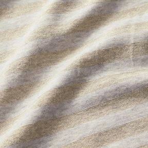 Baumwolljersey Melange Glitzerstreifen – hellgrau/gold metallic, 