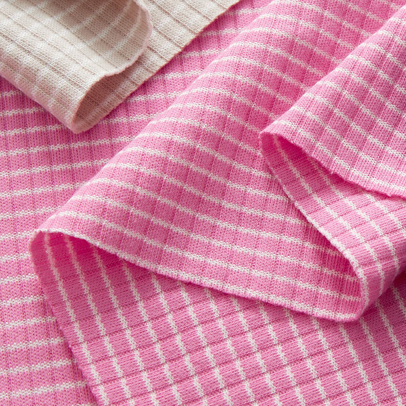 Rippenjersey Mini Streifen – rosa/weiss,  image number 3