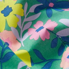 Beschichtete Baumwolle Pastellblumen | Poppy Fabrics – grasgrün/rosa, 