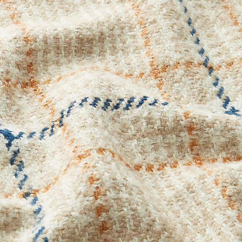Mantelstoff Karo & Hahnentritt – weiss/hellbeige,  image number 2