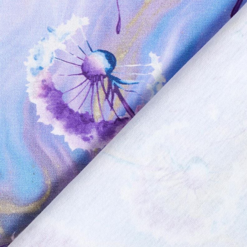 Baumwolljersey Pusteblumen Marmor | Glitzerpüppi – flieder/lila, image number 4