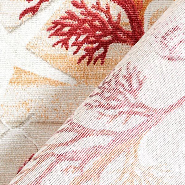 Dekostoff Canvas Maritime Collage – rot/orange | Reststück 100cm