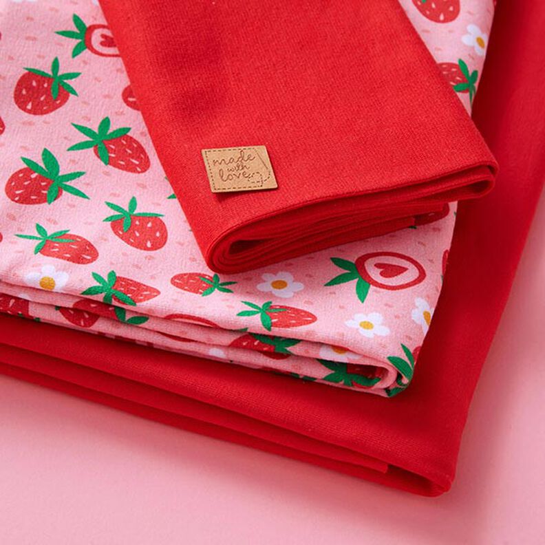 Stoffpaket Jersey süße Erdbeeren | PETIT CITRON – rosa,  image number 2