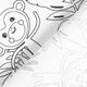 Baumwollpopeline Ausmalstoff Papageien – weiss/schwarz,  thumbnail number 4
