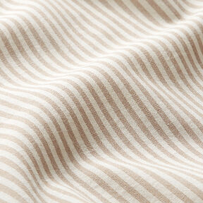 Baumwoll-Viskose-Mix Streifen – beige/wollweiss, 
