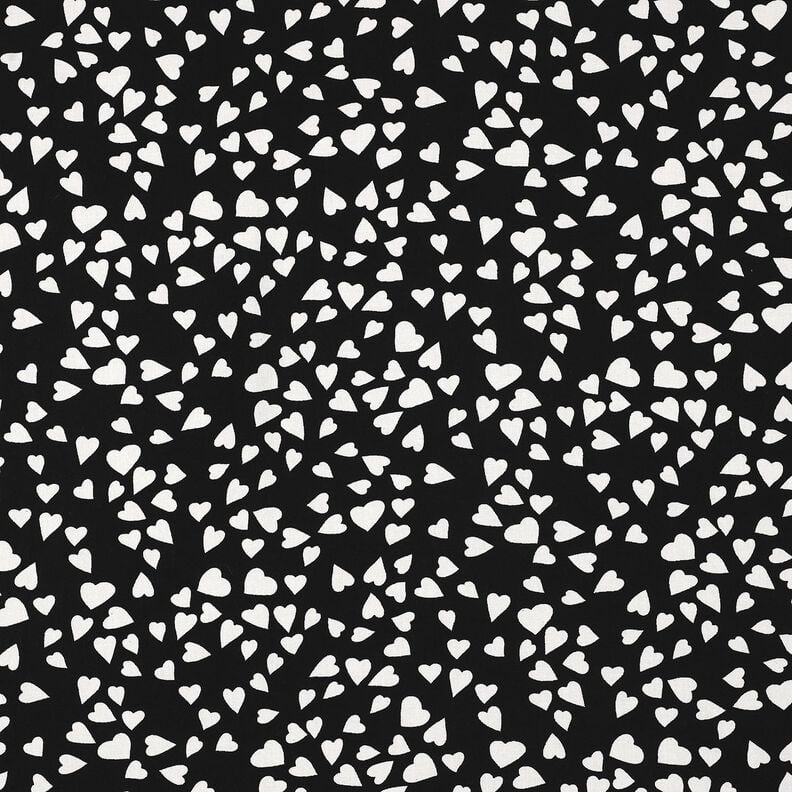 LENZING&trade; ECOVERO&trade; Viskosestoff Herzen &ndash; schwarz/weiss,  image number 1