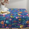 Dekostoff Halbpanama bunte Unterwasserwelt – marineblau/türkis,  thumbnail number 7
