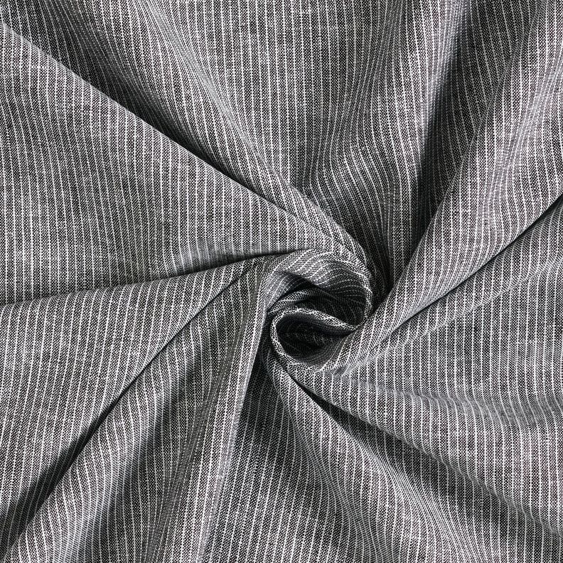 Leinen-Baumwoll-Mix schmale Streifen – schwarz/weiss,  image number 3