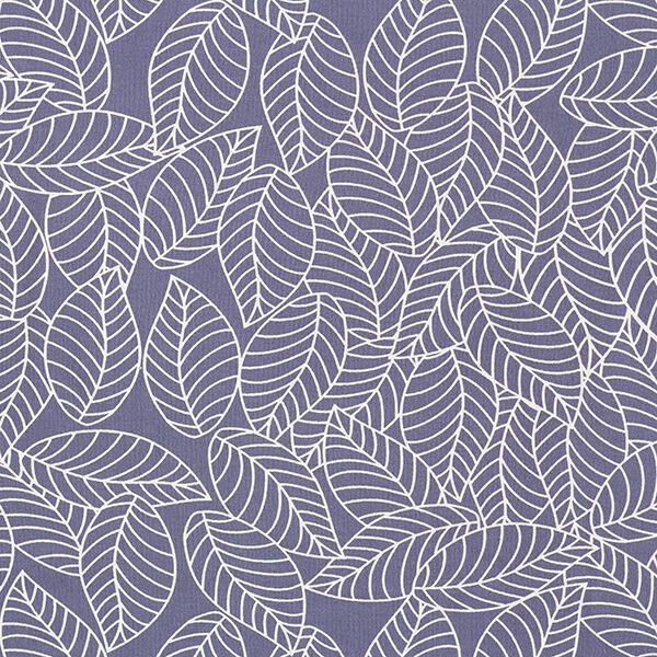 Baumwolljersey gezeichnete Blätter – dunkelgrau/weiss | Reststück 50cm