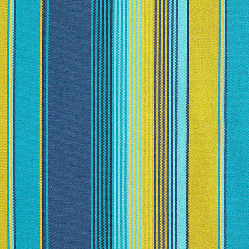 Outdoorstoff Canvas Streifen – blau/senf,  image number 1