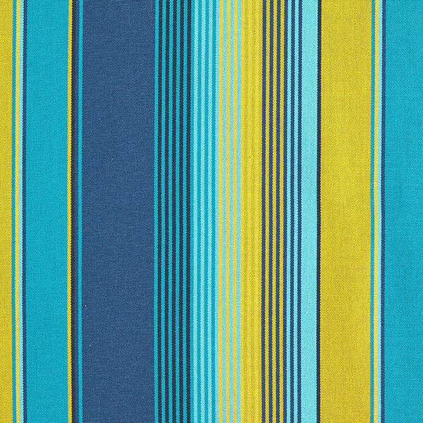 Outdoorstoff Canvas Streifen – blau/senf,  image number 1