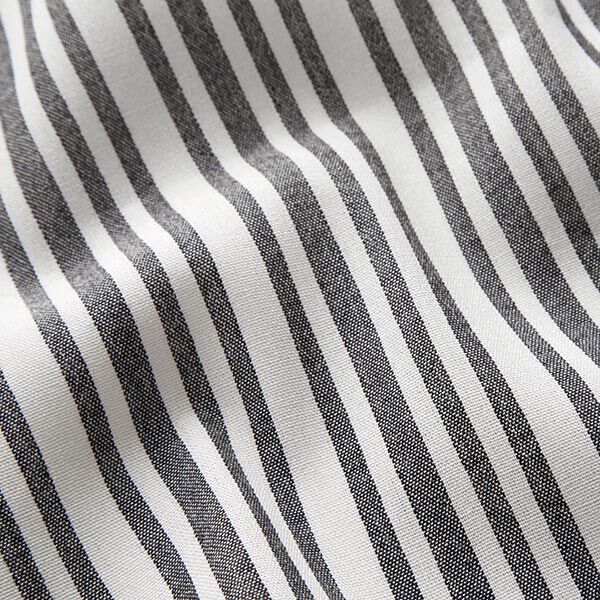 Viskose-Mix unregelmäßige Streifen – weiss/schwarz, image number 2