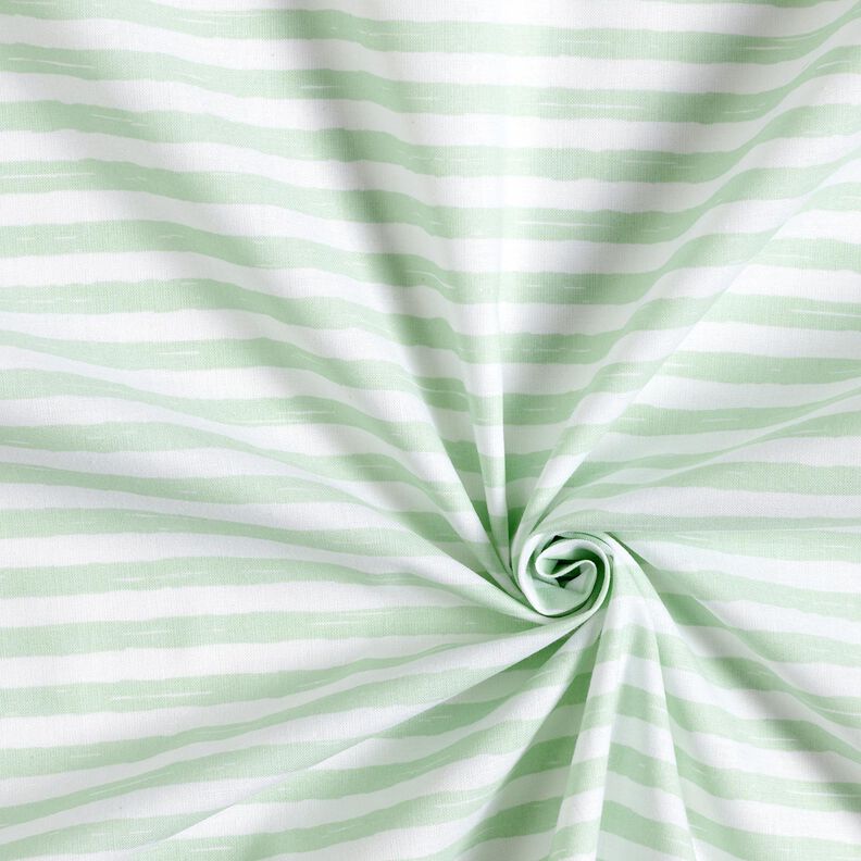 Baumwollstoff Cretonne legere Streifen – hellmint/weiss, image number 3