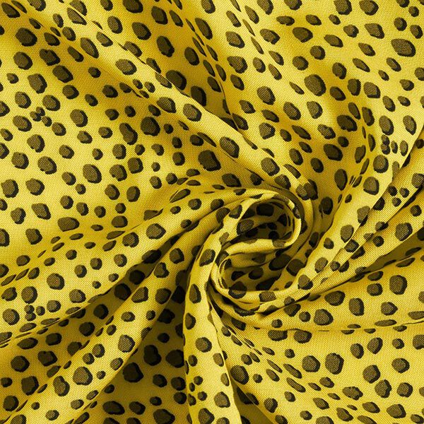 Viskosestoff Gepardenprint – gelb | Reststück 50cm