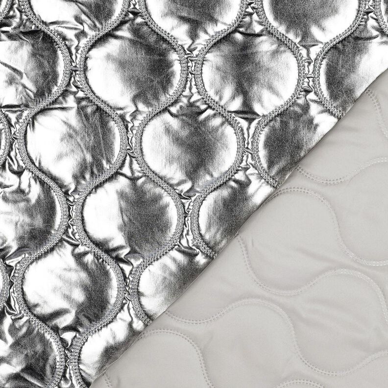 Steppstoff Schlangenlinien – silber metallic,  image number 4