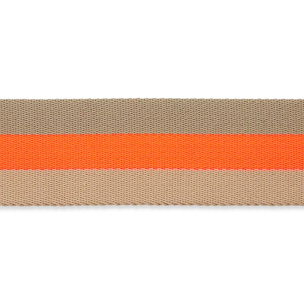 Taschengurtband Neon [ 40 mm ] – neonorange/beige,  image number 2