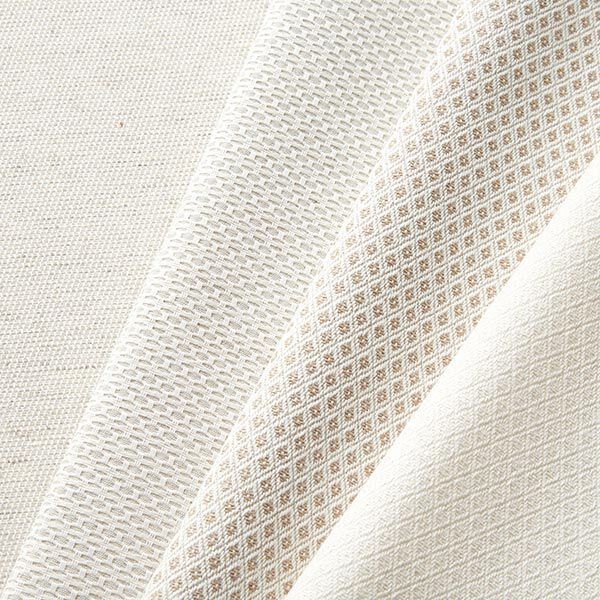 Dekostoff Jacquard kleine Rauten – wollweiss