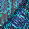 Chiffon Satin- und Glitzerstreifen Paisley-Blumen – türkis/schwarz,  thumbnail number 5