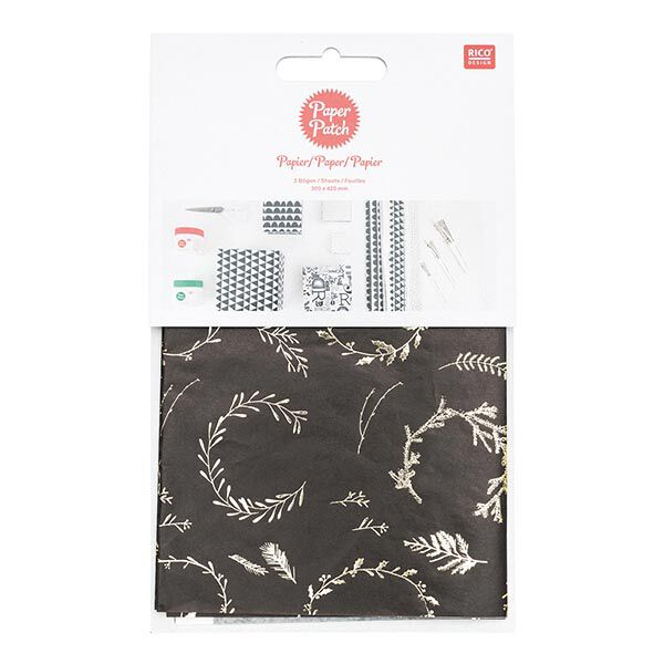 Paper Patch Set Kränze | Rico Design – schwarz, image number 1