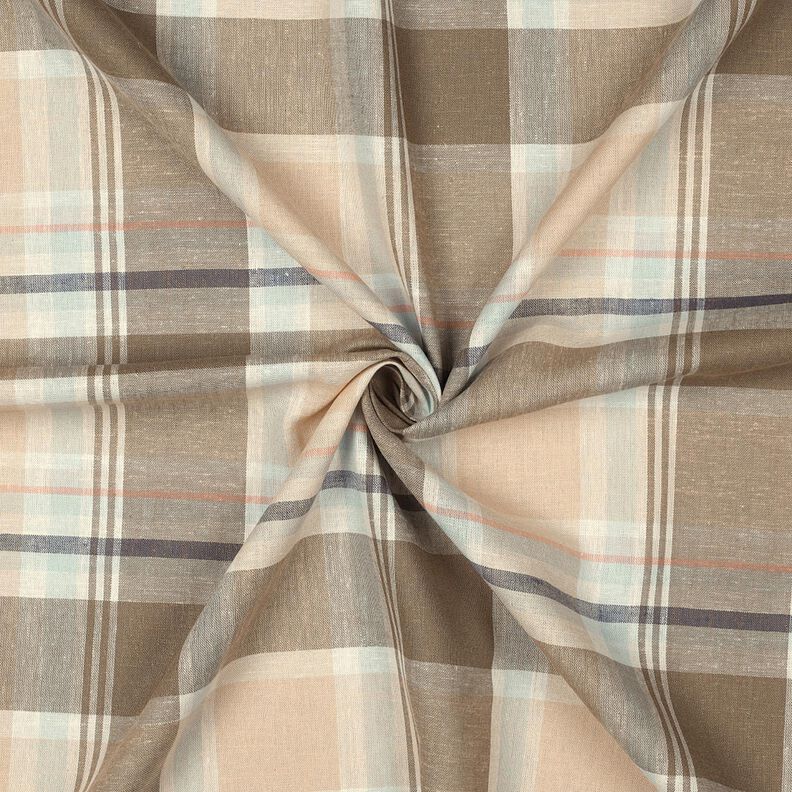 Leinen-Mix Karo bunt gewebt &ndash; taupe,  image number 3