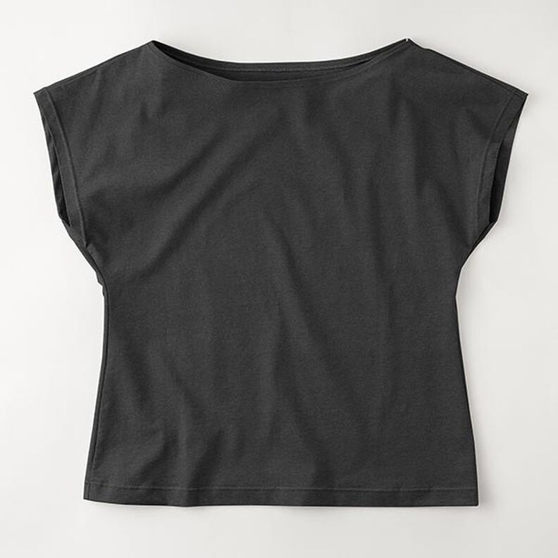 Bambus Viskosejersey Uni – schwarz,  image number 8