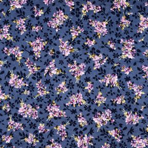 Stretch Satin Jacquard Blumensträuße – marineblau, 