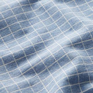 Baumwolljersey Karomuster – stahlblau, 