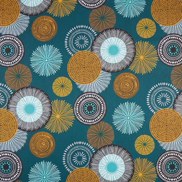 Dekostoff Baumwollköper Großes Mandala – petrol, image number 1