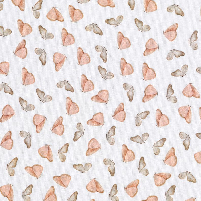 Baumwollpopeline zarte Schmetterlinge Digitaldruck – weiss,  image number 1