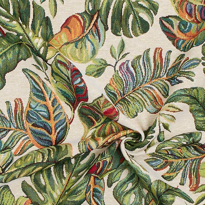 Jacquard Gobelin Monstera Palme – grün/rot,  image number 3