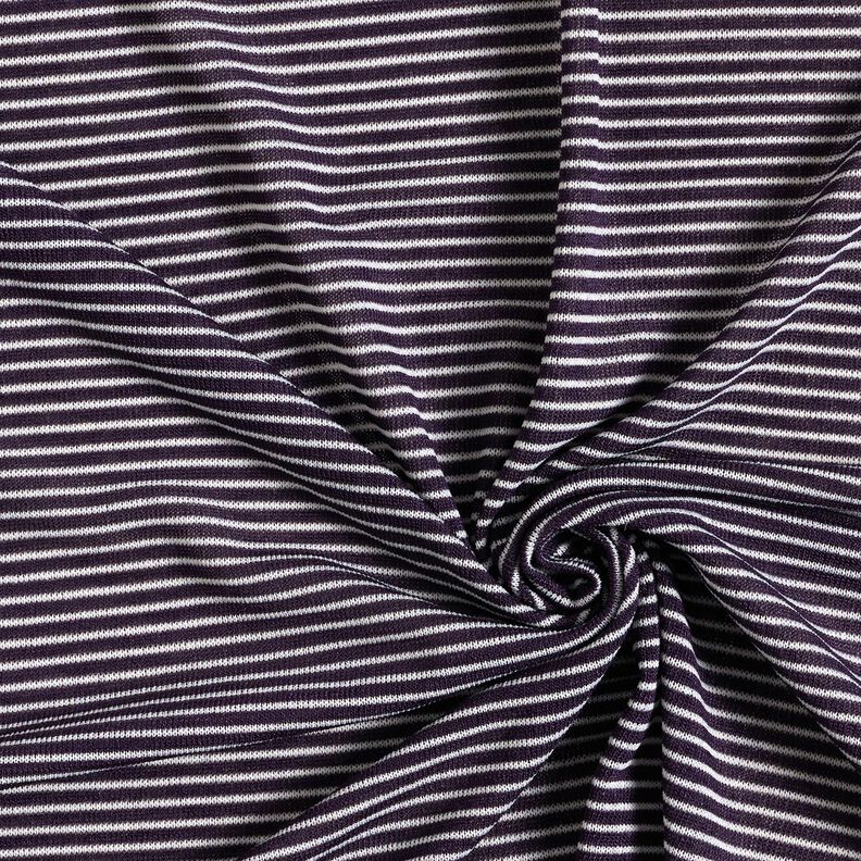 Feinstrick schmale Streifen – pflaume/weiss,  image number 3