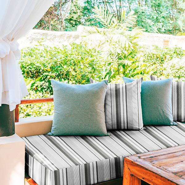 Outdoorstoff Canvas Streifen – grau, image number 8