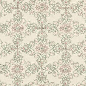 Halbpanama Ornamente &ndash; natur/gruen, 