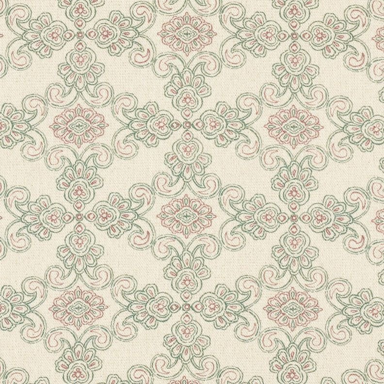 Halbpanama Ornamente &ndash; natur/gruen,  image number 1