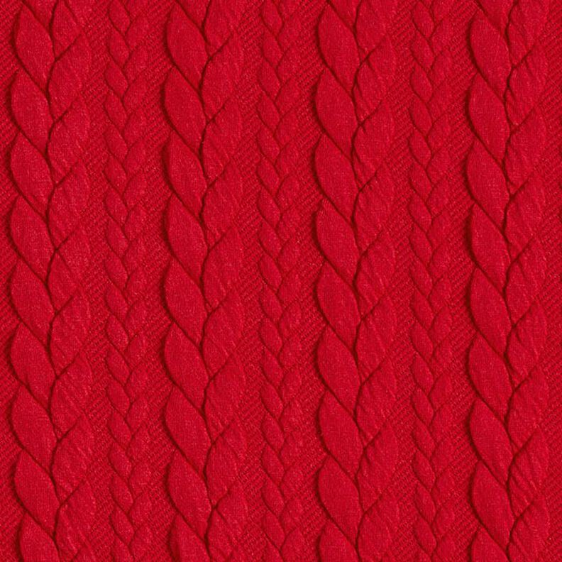 Jerseyjacquard Cloqué Zopfmuster – rot,  image number 1