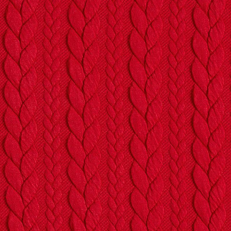 Jerseyjacquard Cloqué Zopfmuster – rot,  image number 1