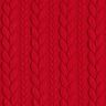 Jerseyjacquard Cloqué Zopfmuster – rot,  thumbnail number 1