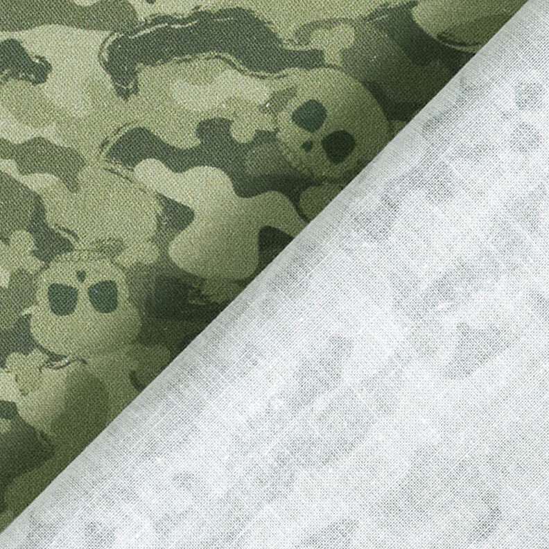 Bio-Baumwollpopeline Camouflage-Totenköpfe – pistazie,  image number 4