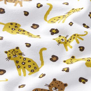 Bio-Baumwolljersey glücklicher Leopard – wollweiss, 