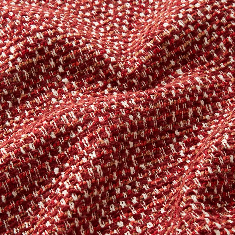 Polsterstoff bunte Boucléoptik – bordeauxrot/creme,  image number 2