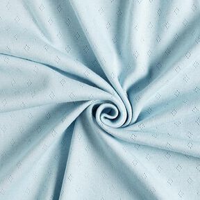 Feinstrickjersey mit Lochmuster – hellblau, 