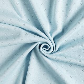 Feinstrickjersey mit Lochmuster – hellblau, 