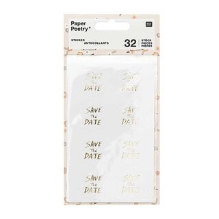 Sticker Save The Date| Rico Design – weiss/gold, 