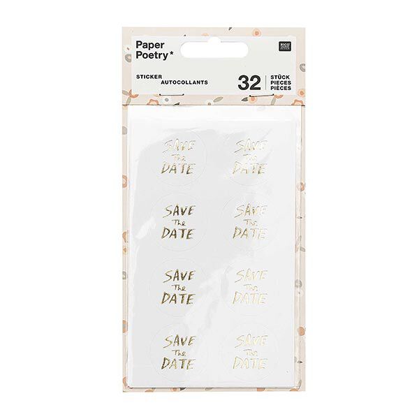Sticker Save The Date| Rico Design – weiss/gold, image number 1