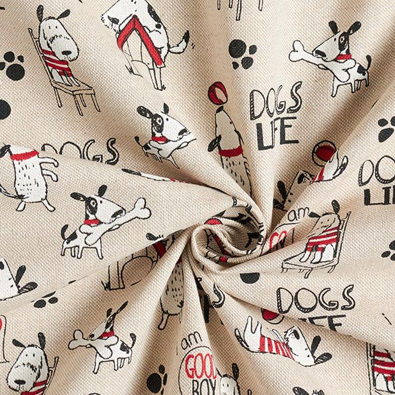 Halbpanama Leinenoptik Dogs Life – natur,  image number 3