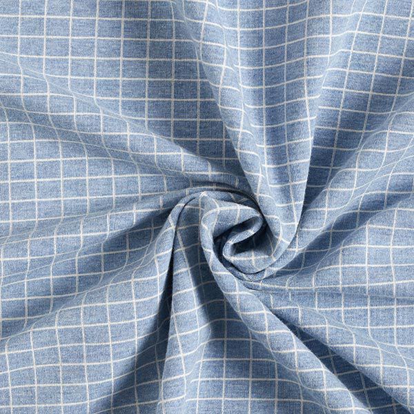 Baumwolljersey Karomuster – stahlblau | Reststück 50cm
