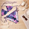 Badeanzugstoff tropische Blumen – marineblau/pink,  thumbnail number 7