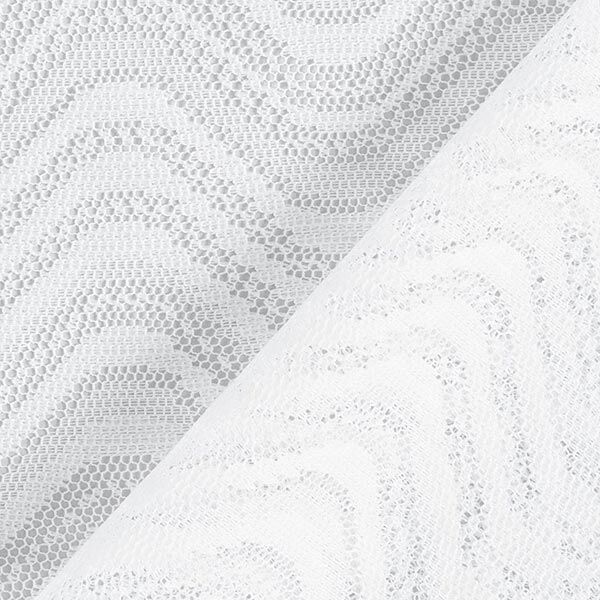 Spitze Wellenmuster – weiss | Reststück 100cm
