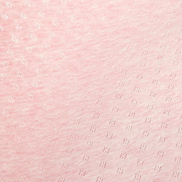 Feinstrickjersey mit Lochmuster Melange – hellrosa,  image number 3